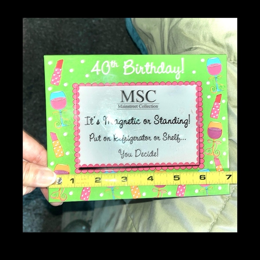 40th Birthday photo frame sign or Standing Card - Green - Picture 4 of 4